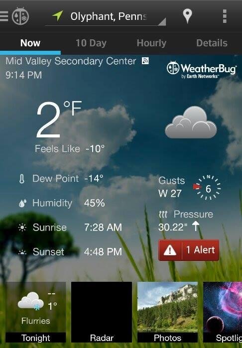 And the weather station is about 2 miles downhill from me