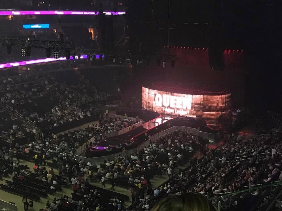 Second row of the nosebleeds. Good thing I don't have an issue with heights or anything!! (Does anyone have a Valium?)