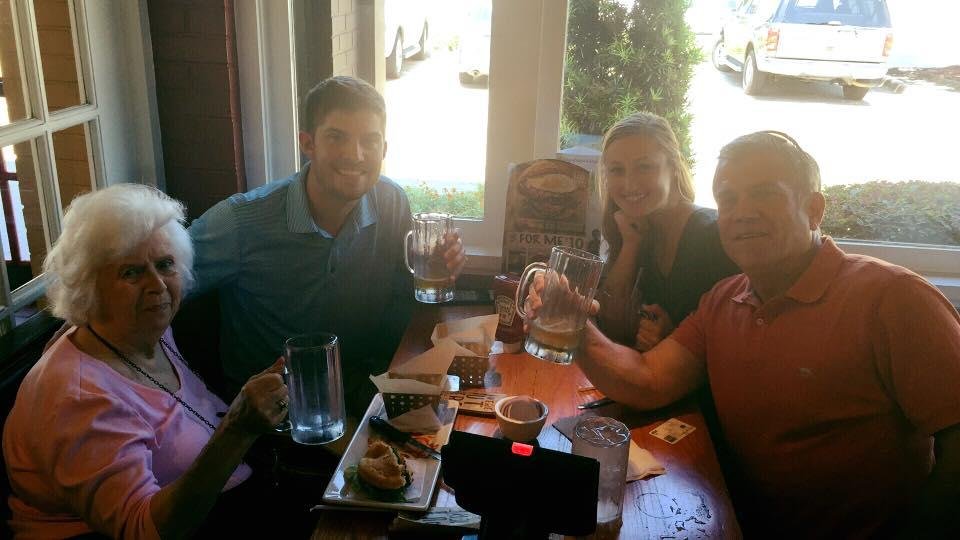Out drinkin with grandma! She is such a bad influence