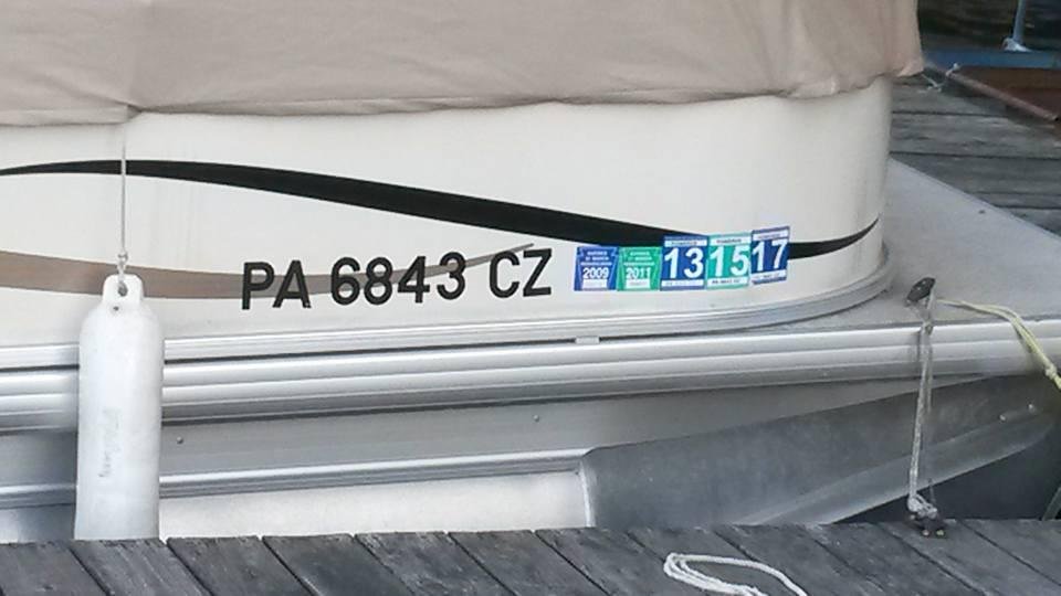 Boat registration sticker.
Simple right. Remove old one, replace with new one. I know this is boring stuff but if your in a rush you could put the new sticker over the old one. In this case by 2025 his most recent sticker w