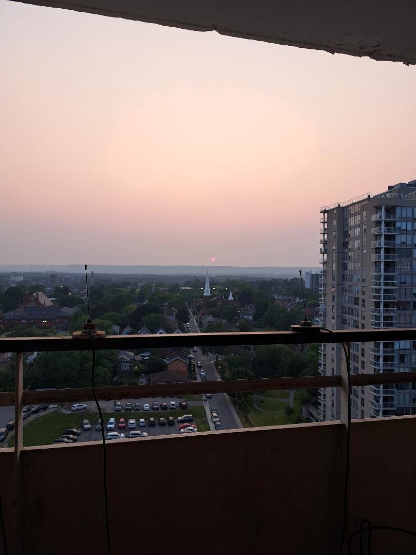 Sun sets at 2102 here as we are pretty much as far south facing as we can be.

Time of picture is 2047 on June 16, 2023