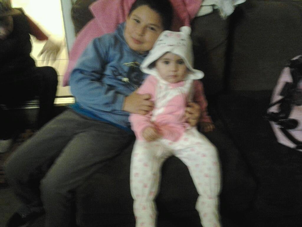 My two babies waiting to go see their dad