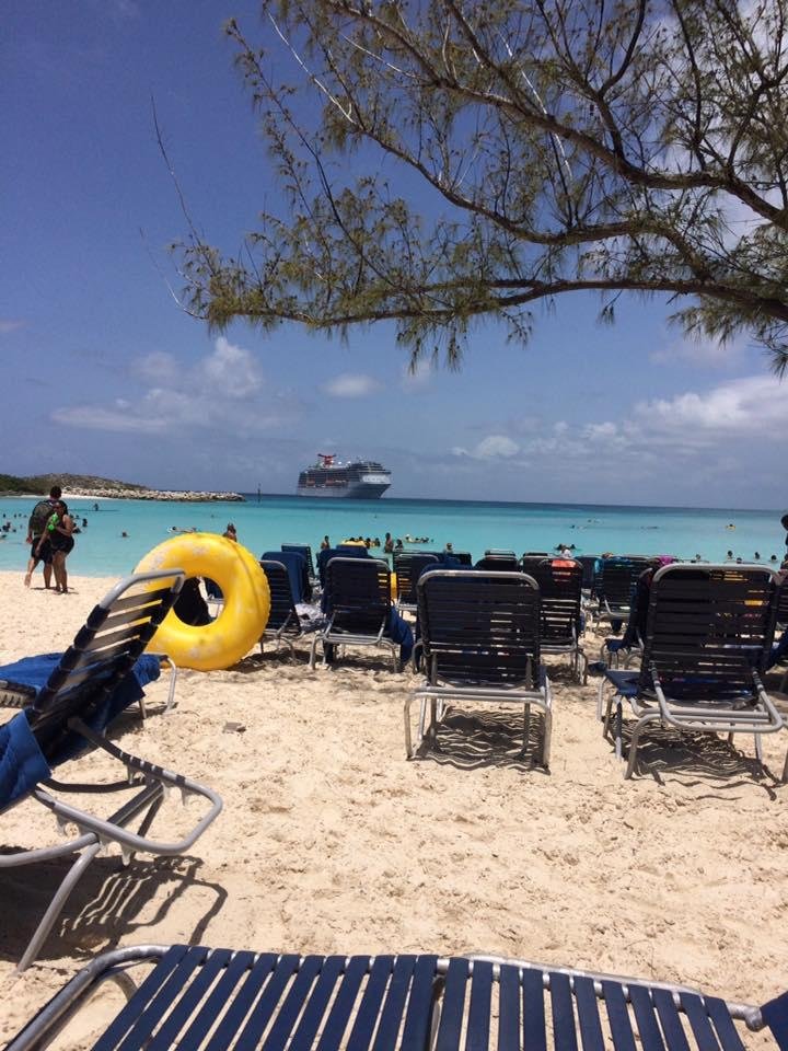 Half moon cay Were chickens walk the beach