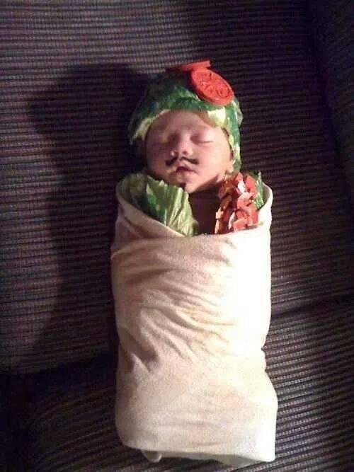 How about a baby burrito or fresh wrap costume? (sorry I don't know this burrito!) so cute