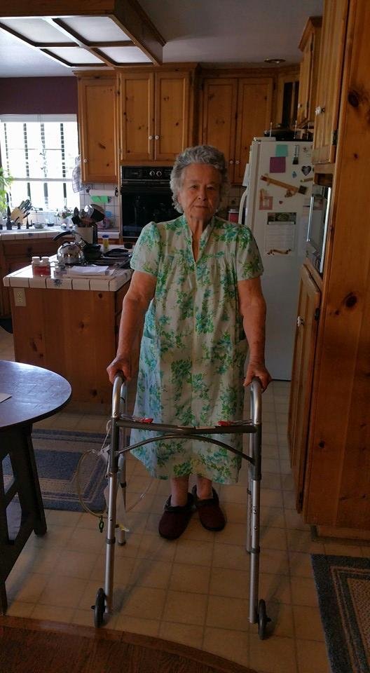 Mom had surgery yesterday. Went and got her a walker at Goodwill this morning, Found out she has a little bit of an independent streak. She is on pain medication, so a little unsteady on her feet. So now when that independe