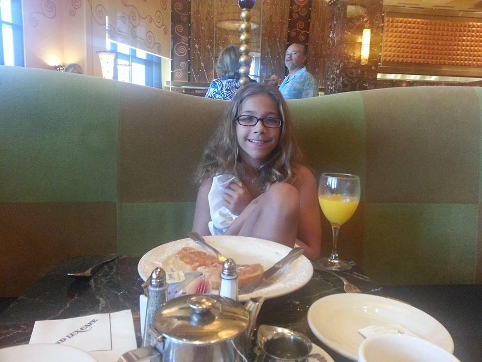 Kayla and me at breakfast.