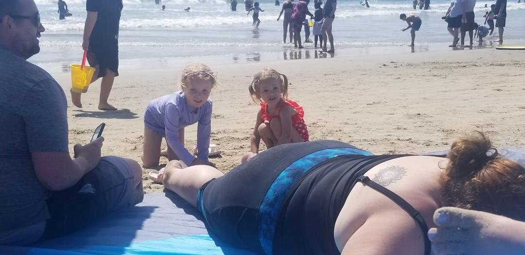 Sharing the day together with the girls . Making sure I don't get scorched again .