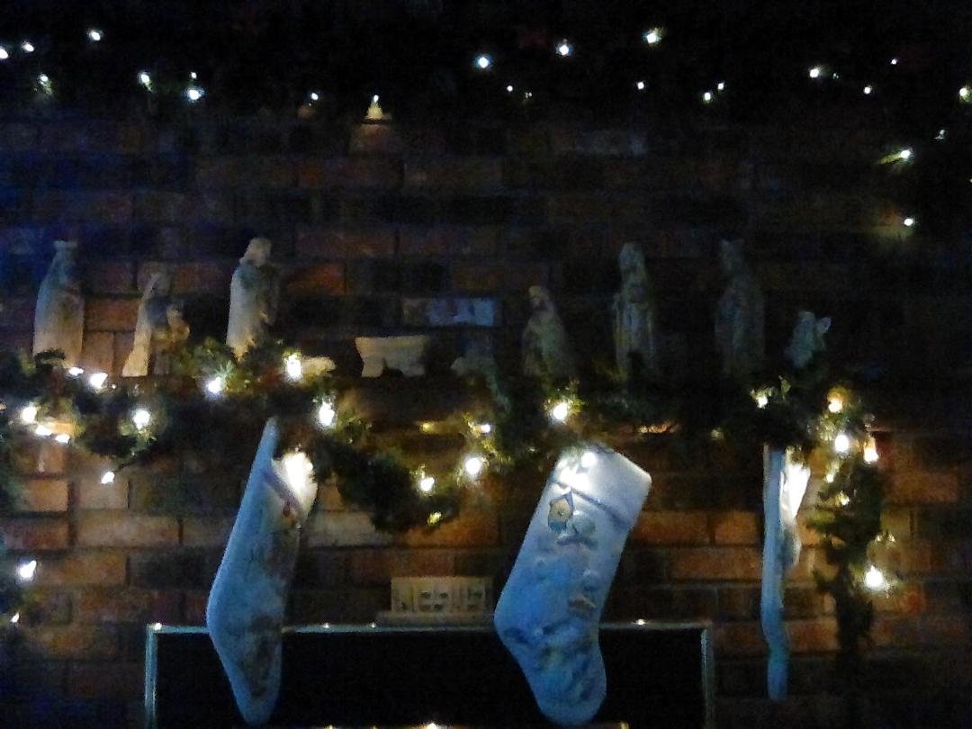 Love my large nativity scene. I'm thinking about painting my fireplace off white. I'm ready for a change.