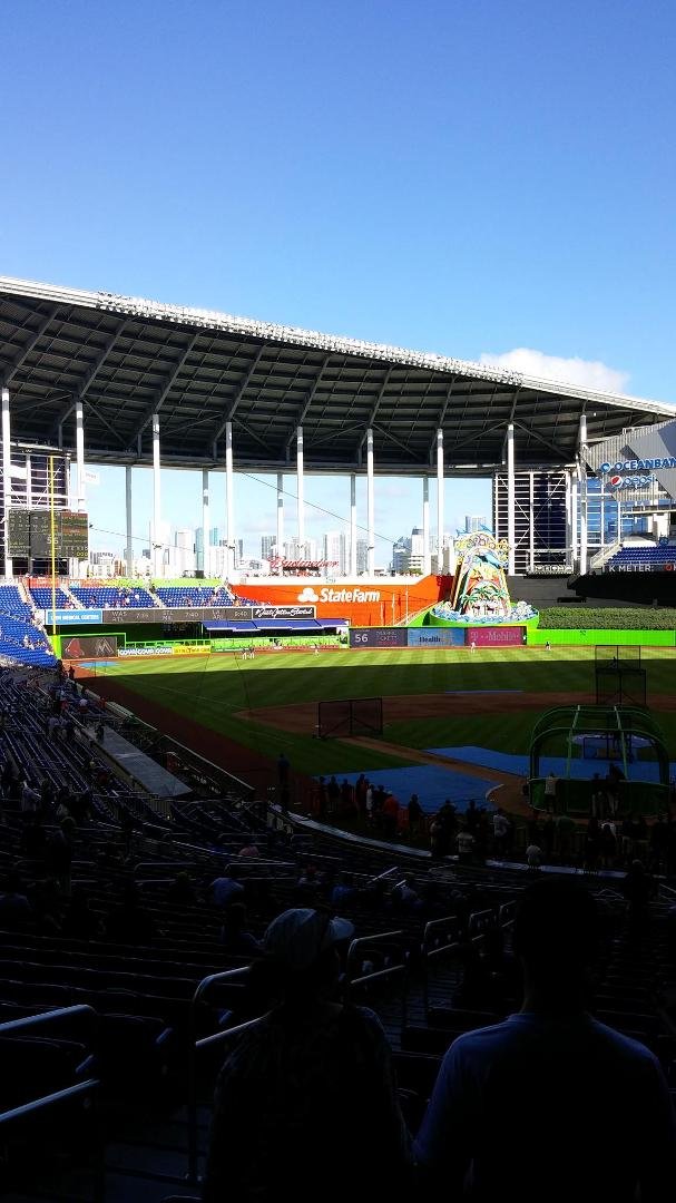 In Miami to see the Red Sox. Beautiful ball park.