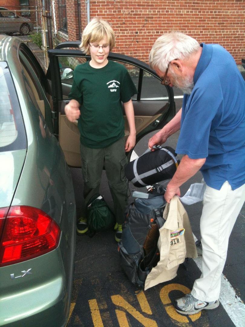 Alex leaving for first campout