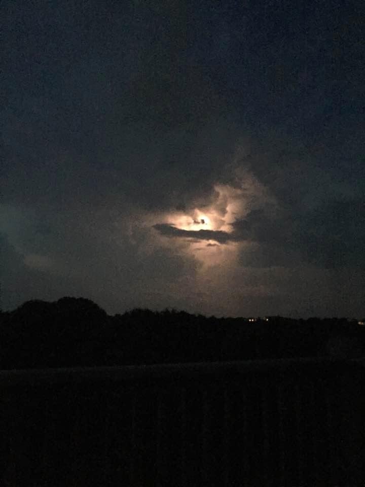 Lightning on the beach last night.