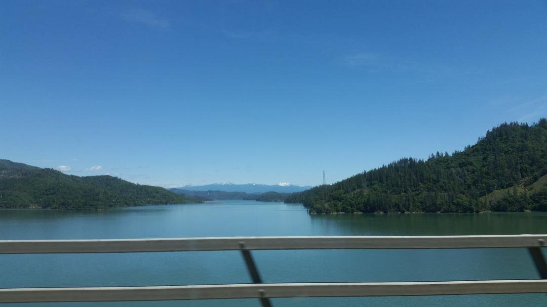 We are crossing Mt Shasta right now. The lake is full to the top again. A year ago it was almost dry. What a change one good winter will make. On our way to Vancouver Washington. Then on to Montana for 4 months.