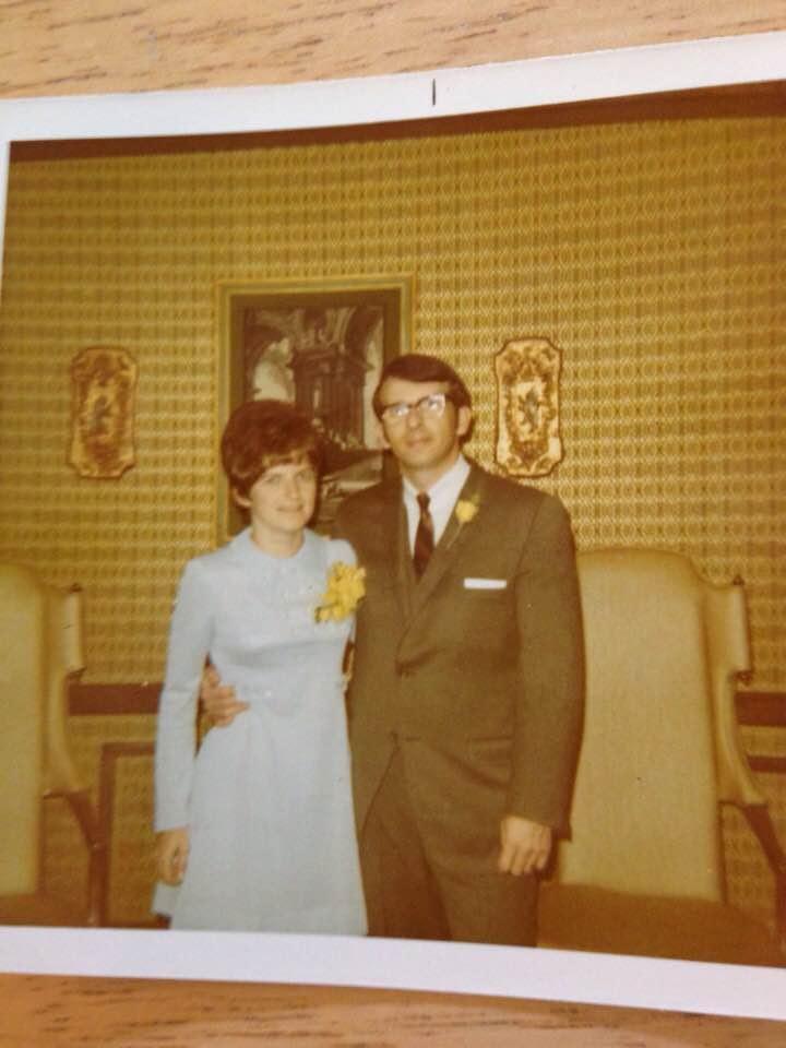Wow, that was us 48 years ago. Happy Anniversary Tom. Love you😘
Hope you like the new all terrain tires I got you for your walker.