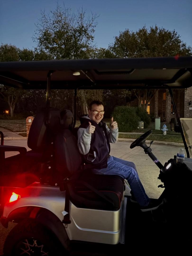 Driving golf cart not spending