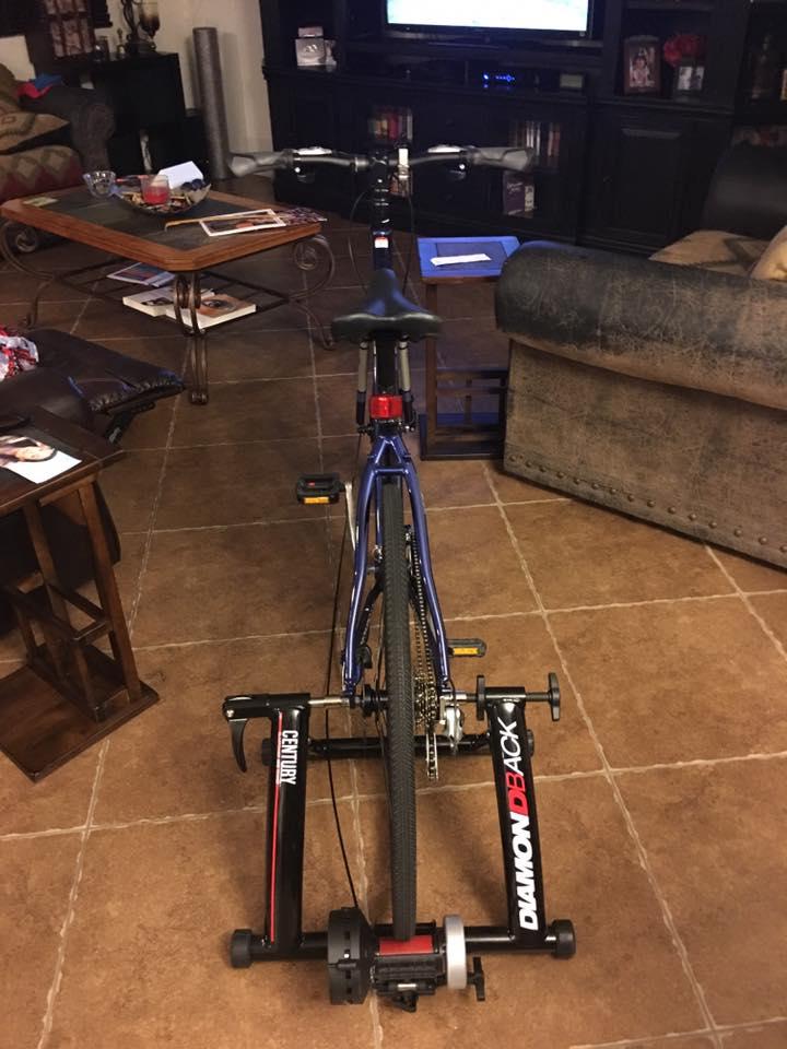 Bike 🚲 & trainer set up! Time to start pedaling 😁