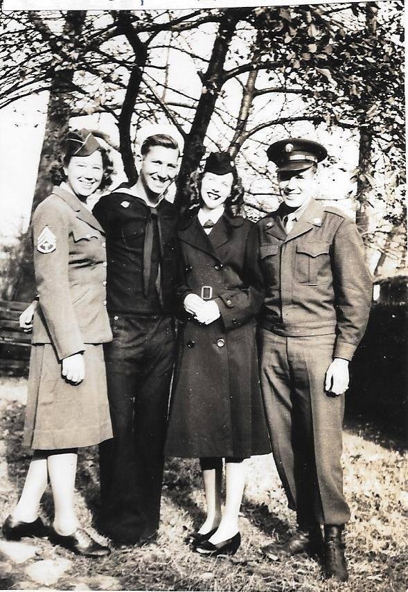 The Schlosser warriors in 1946:  My Mom, Uncle George, Aunt Johnny, & Uncle Jack