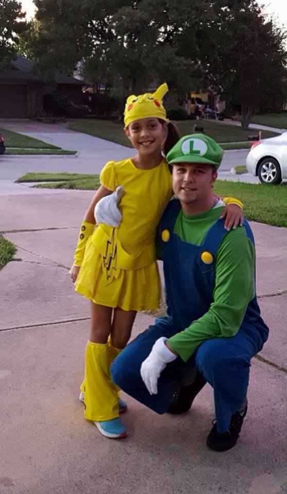 Talia "Pikachu" and daddy "Luigi".