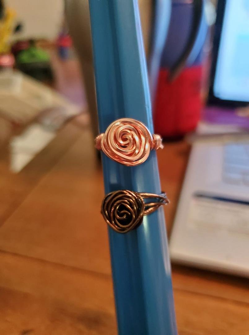 Made my 1st rose rings yesterday. They turned out pretty good.