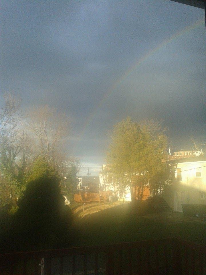 Trying to catch the Rainbow outside my window! :-)