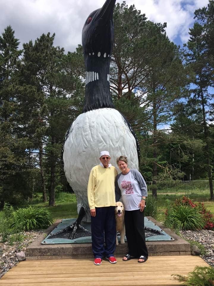 The family Dahlin at The Loon Capitol of the world, Mercer, WI. Very appropriate that such a loony family would choose to vacation here. In the case of the oldest loon, this vacation ritual dates back to 1960, while Sue h