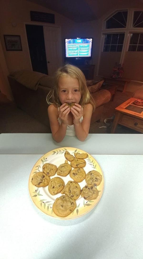 Babysitting Bella last night and we made cookies after dinner.