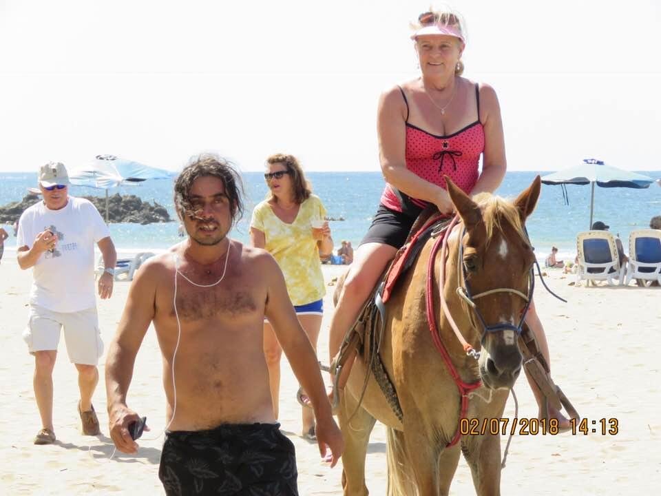 Debra is riding the beach!