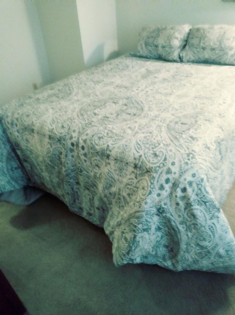 My big giant new bed (minus the headboard). Super duper firm & finally decreased back pain (I had my other bed for a trillion yrs.).