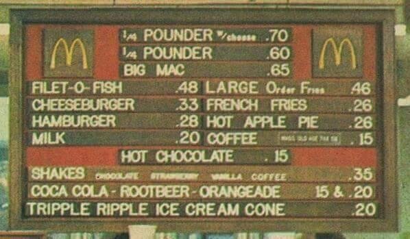 McDonald's prices in the 70s.....😮
