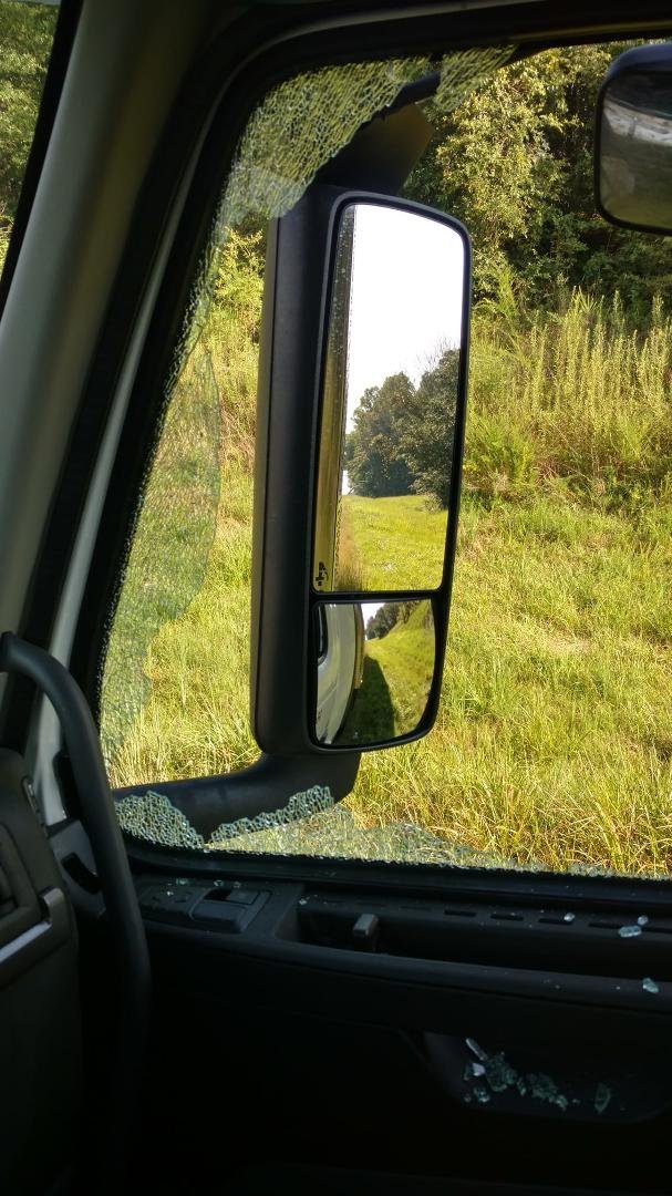 Well this is a first in my 27 years of driving. My passenger side window blew out. Shards of glass all over the passenger seat and floor. Maybe someone threw a rock or something as I was coming from under the bridge at exit