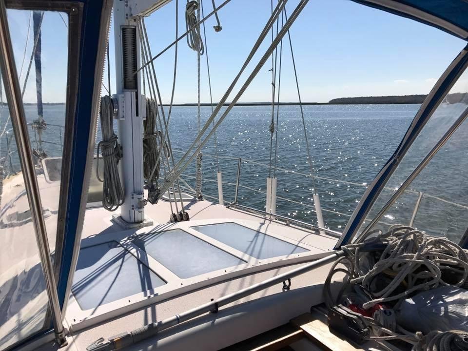 Sailing on the seas with my football coaching buddy.