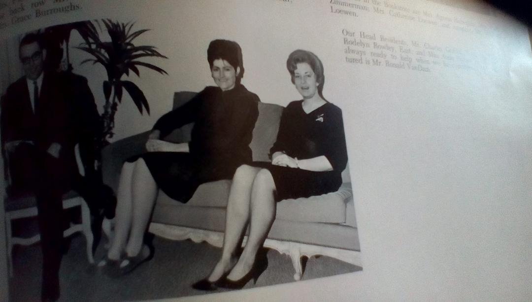 Taylor University 1967; Residence hall directors, Charles Griffin, me, Anna Rose Braden..
I had the first co-ed hall...ever. No pressure there.