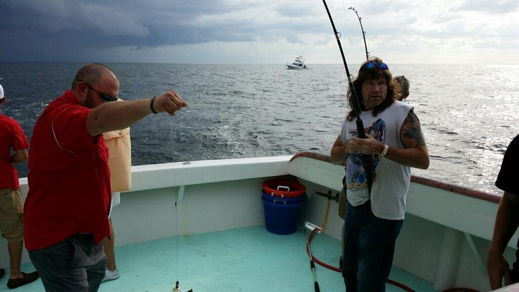 Enjoying deep sea fishing