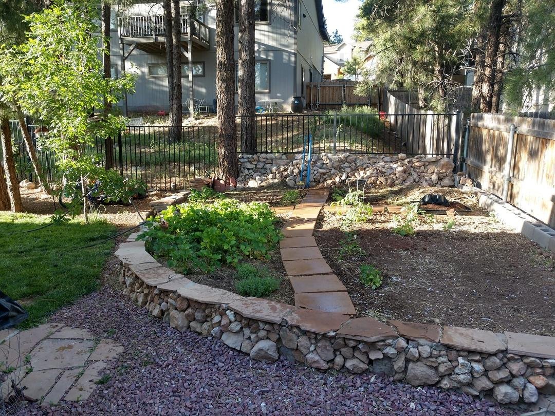 Garden is coming along slow but sure. Still adding veggies, I know it's late but weather has not been great. Forecasting a low of 35 tonight. Bug clump of green are the strawberries they are going great.