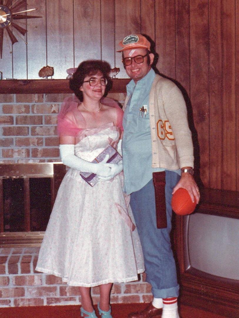 In honor of the impending special day, I found this little blackmail gem in my files.

Yes ... that was a real Post slide rule I used at Tech before we had electronic credit-card sized calculators.  The letter sweater was r