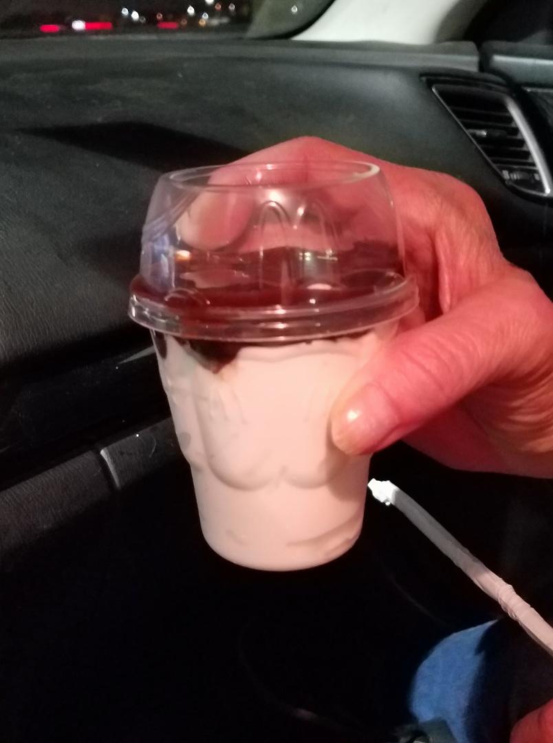 Worlds most pathetic hot fudge sundae. Thank you McDonald's 360 & Trinity ikr