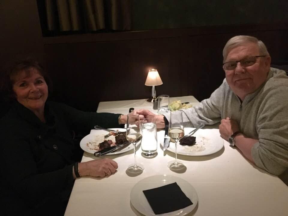 Enjoying dinner at Eddie V’s!!