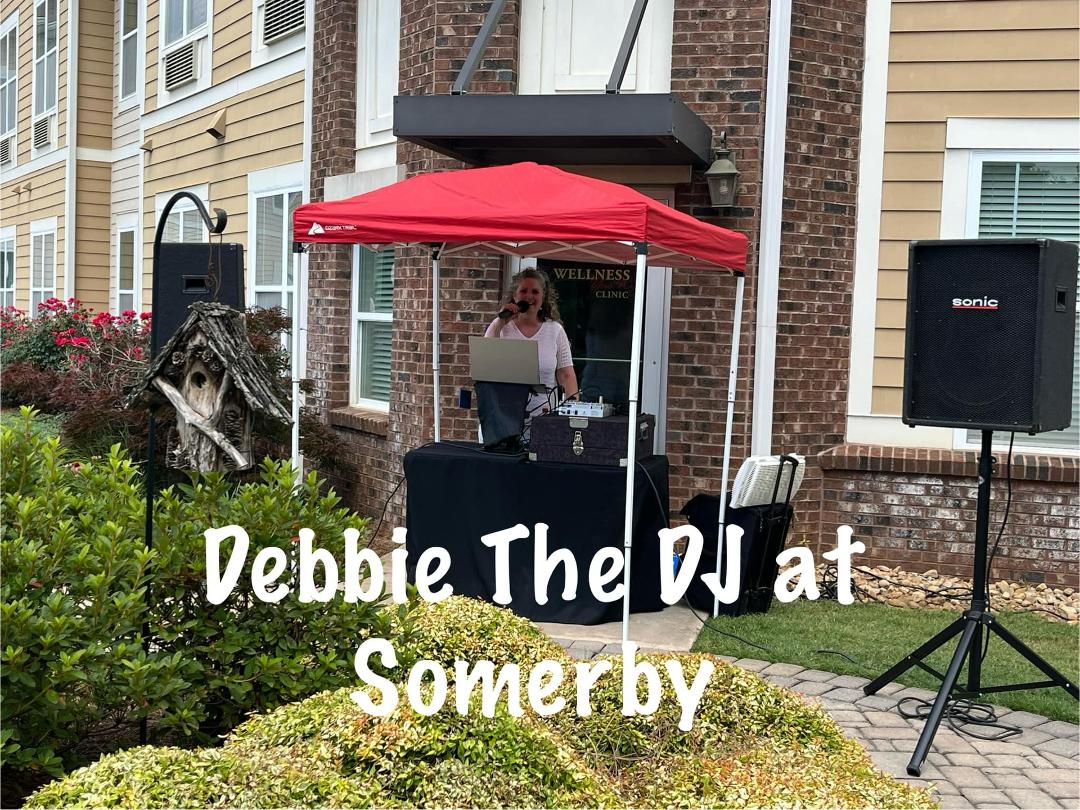 Beautiful day at #somerby with Debbie Sanders the DJ