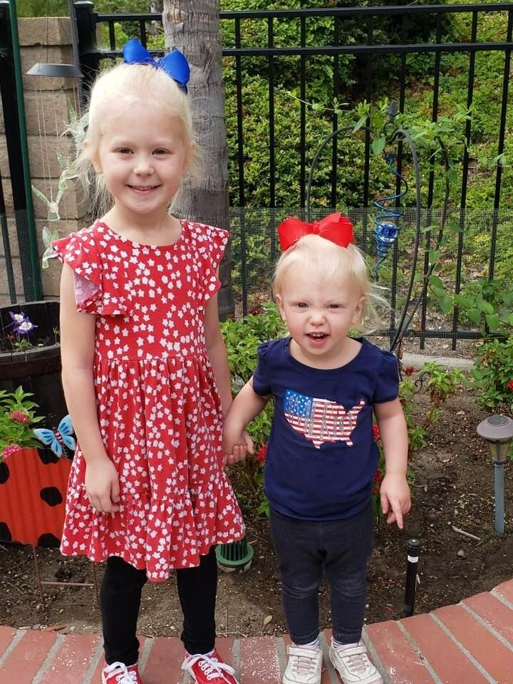 Our beautiful granddaughters ready for Fourth of July celebration.