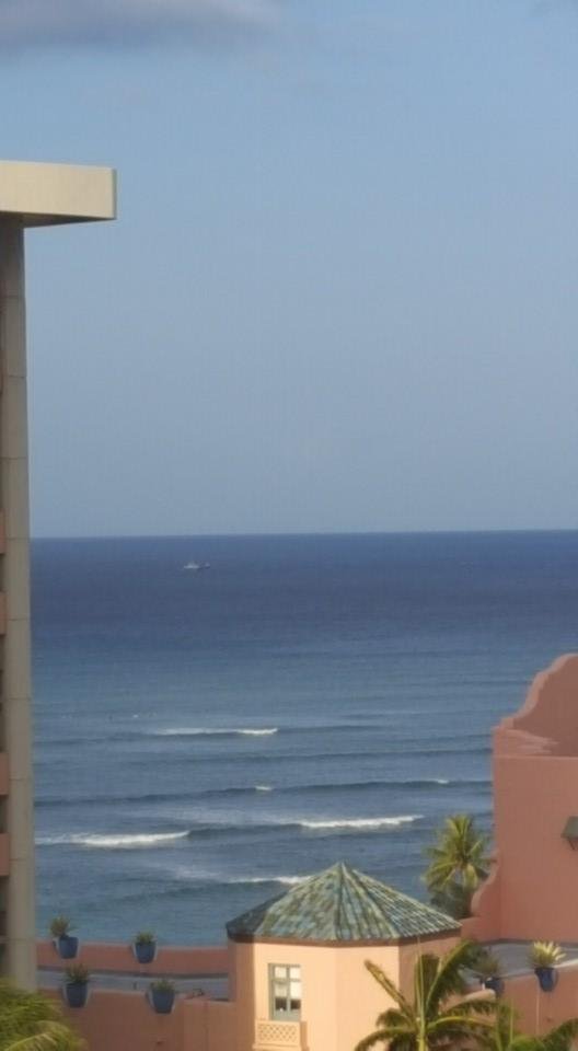 Morning view from room, leaving for Kauai by noon.