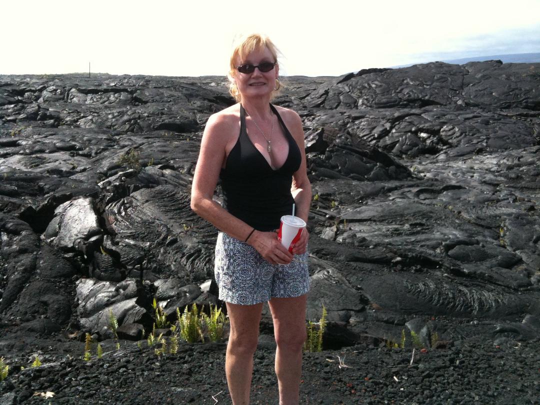 Coleen at Kalapana.