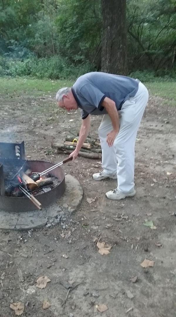 Chet cooking dinner...