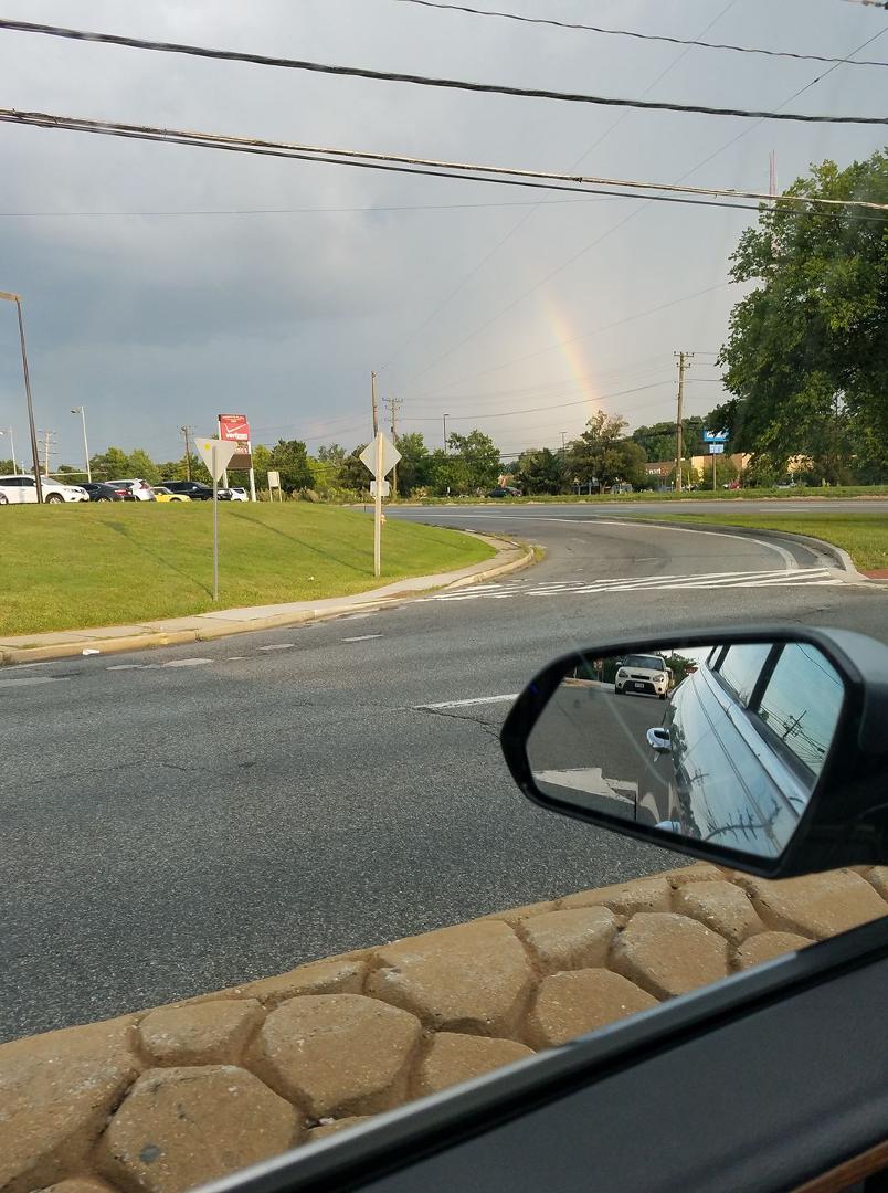 There is always a rainbow at the end of each cloud. Route 40 at 7:15 tonight.