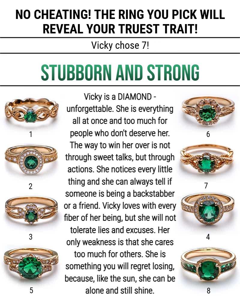 No Cheating! The Ring You Pick Will Reveal Your Truest Trait!