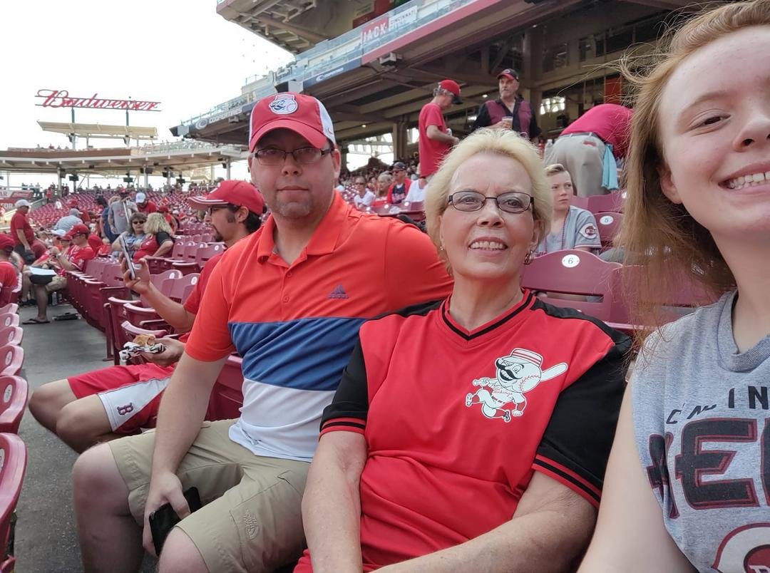 Having fun at the Reds game!
