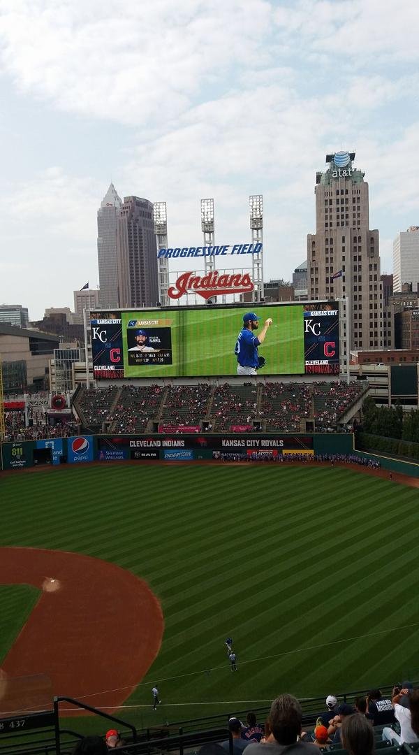 In Cleveland enjoying a ball game and great weather