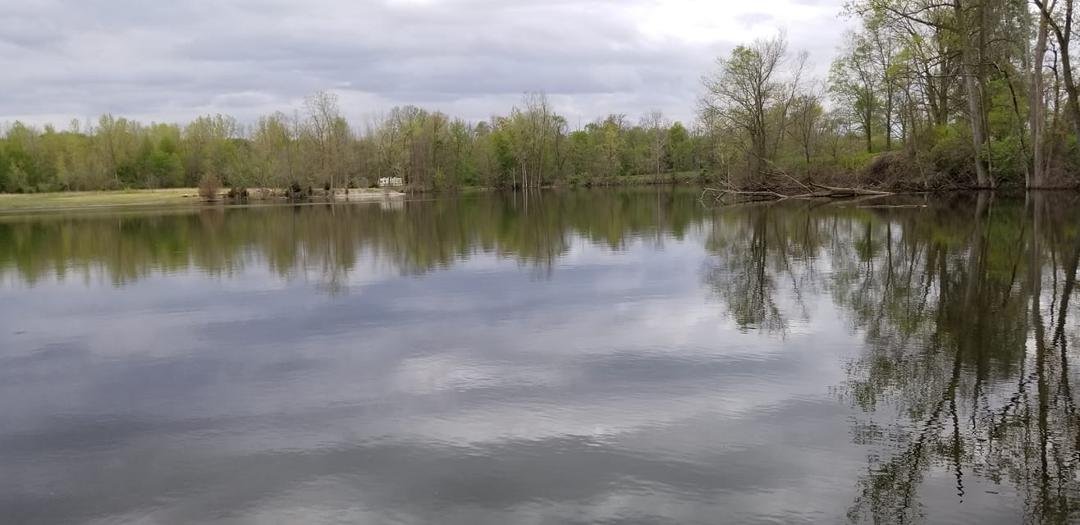 The lake is calm after the storms but the fish aren't biting. Darn!!