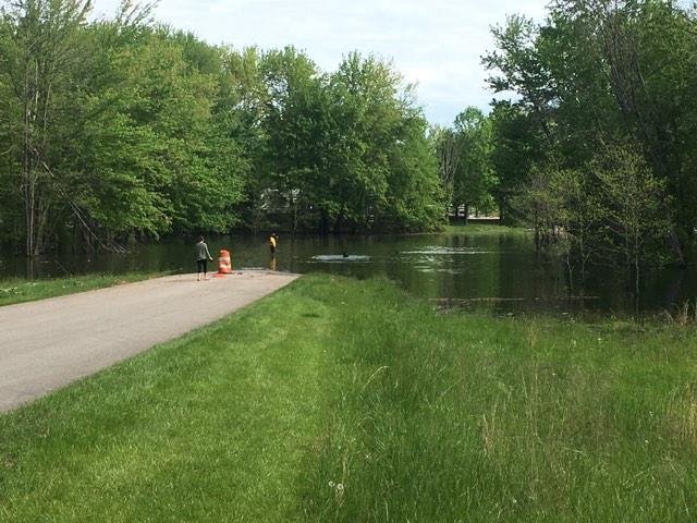 Road at Cutright under water.