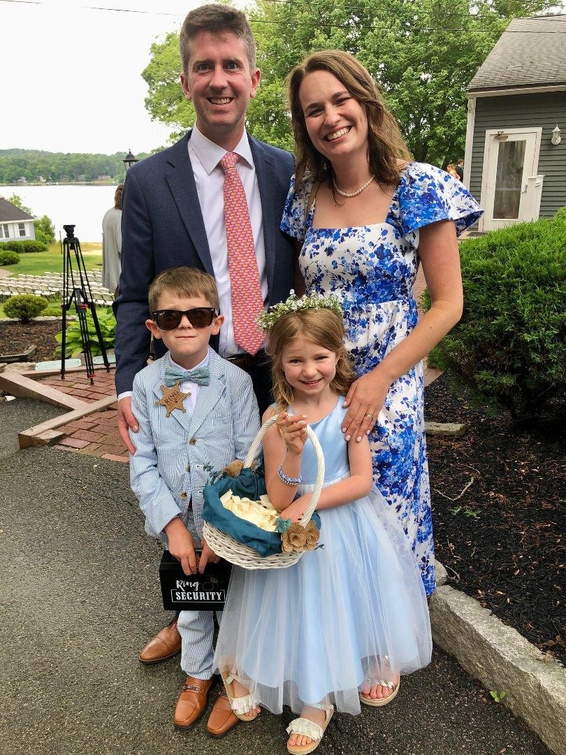Matt's sister, brother-in-law and their children who performed their ring bearer and flower girl duties admirably!