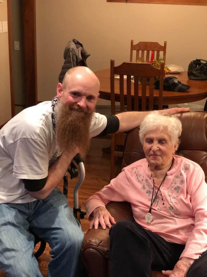Jon made it home for thanksgivings with grandma. Happy thanksgiving to all.