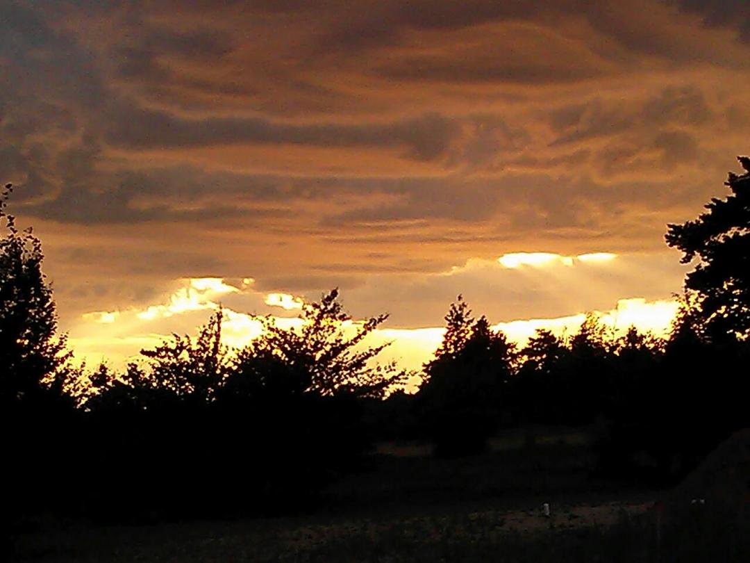 Watched a gorgeous sunset with awesome cloud formations at Portage Ridge subdivision